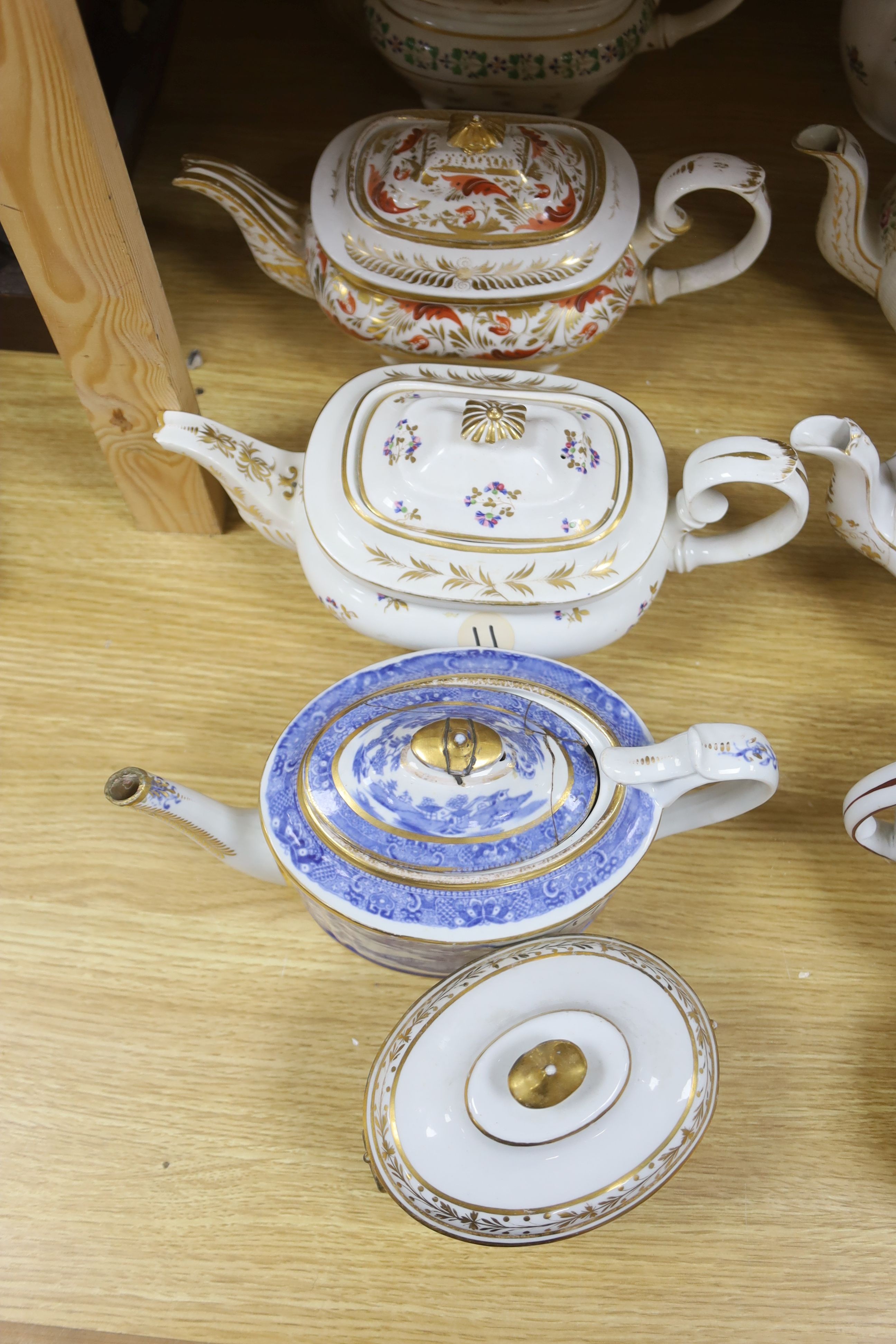 A group of mainly 19th century ceramics, teapots and jugs